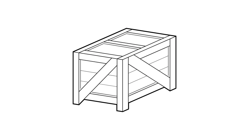 e) w skrzyniach drewnianych